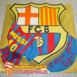 Торт Барселона (торт в виде эмблемы клуба)